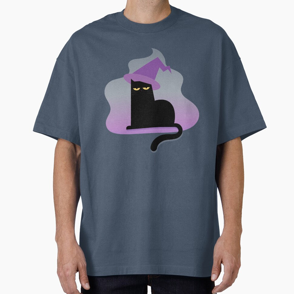 Grumpy Spooky Halloween Black Cat by ZodesignArt