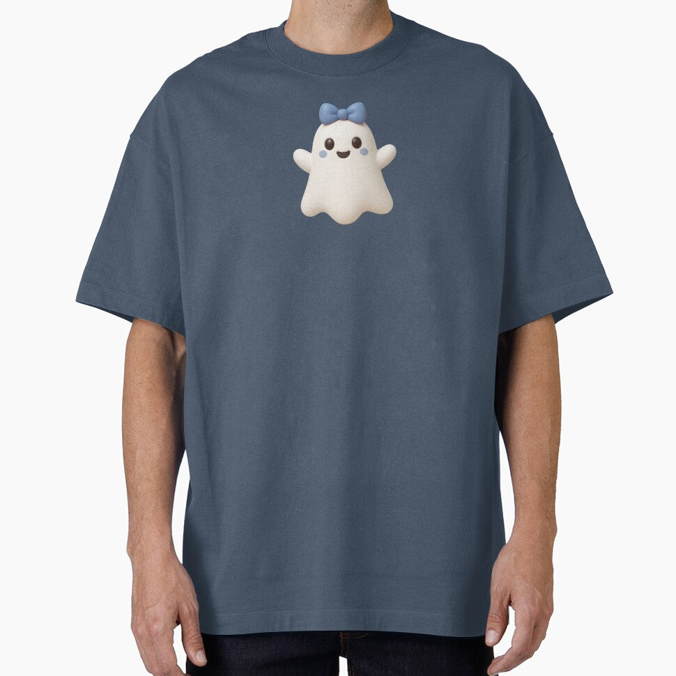 Happy Little Ghost With Blue Bow by deisgnsbyshane