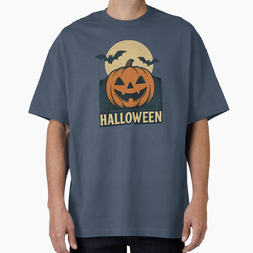 Retro Pumpkin and Moon – A Scarecrow from the Past by © Zenscape Studio 2025