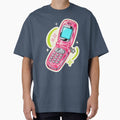 Pink flip phone with star charm and glittery swirls by newdreamsss