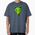 Cute Green Frog Lightbulb – Kawaii Neon Glow Frog Design by GoldenDreamGallery