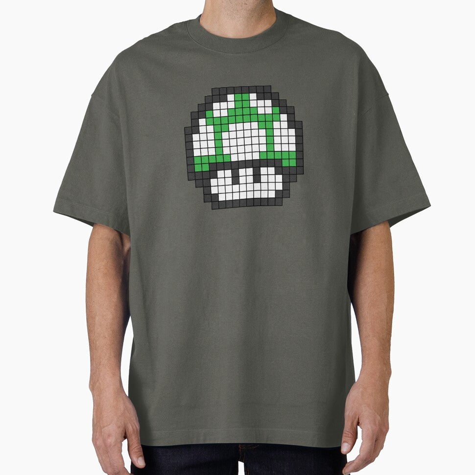 8Bit - Green Mushroom 1Up by Rubecula