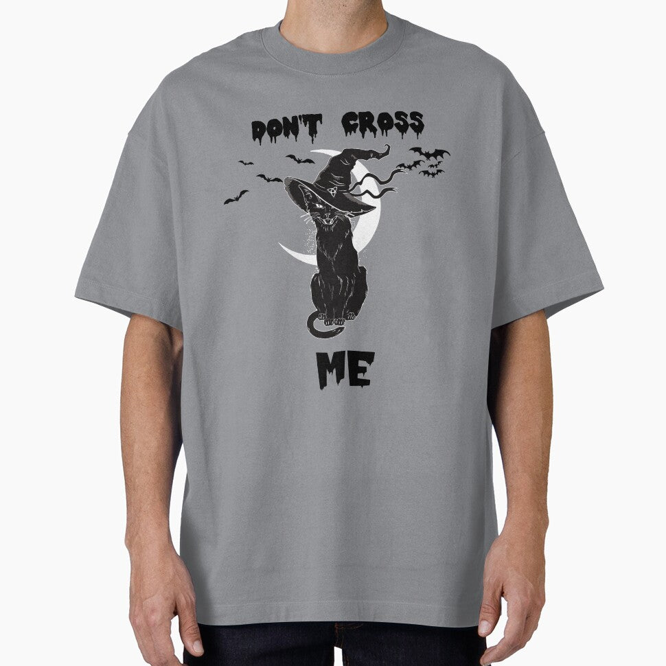 Scary Black Cat Don't Cross Me Funny Halloween by R&BApparel