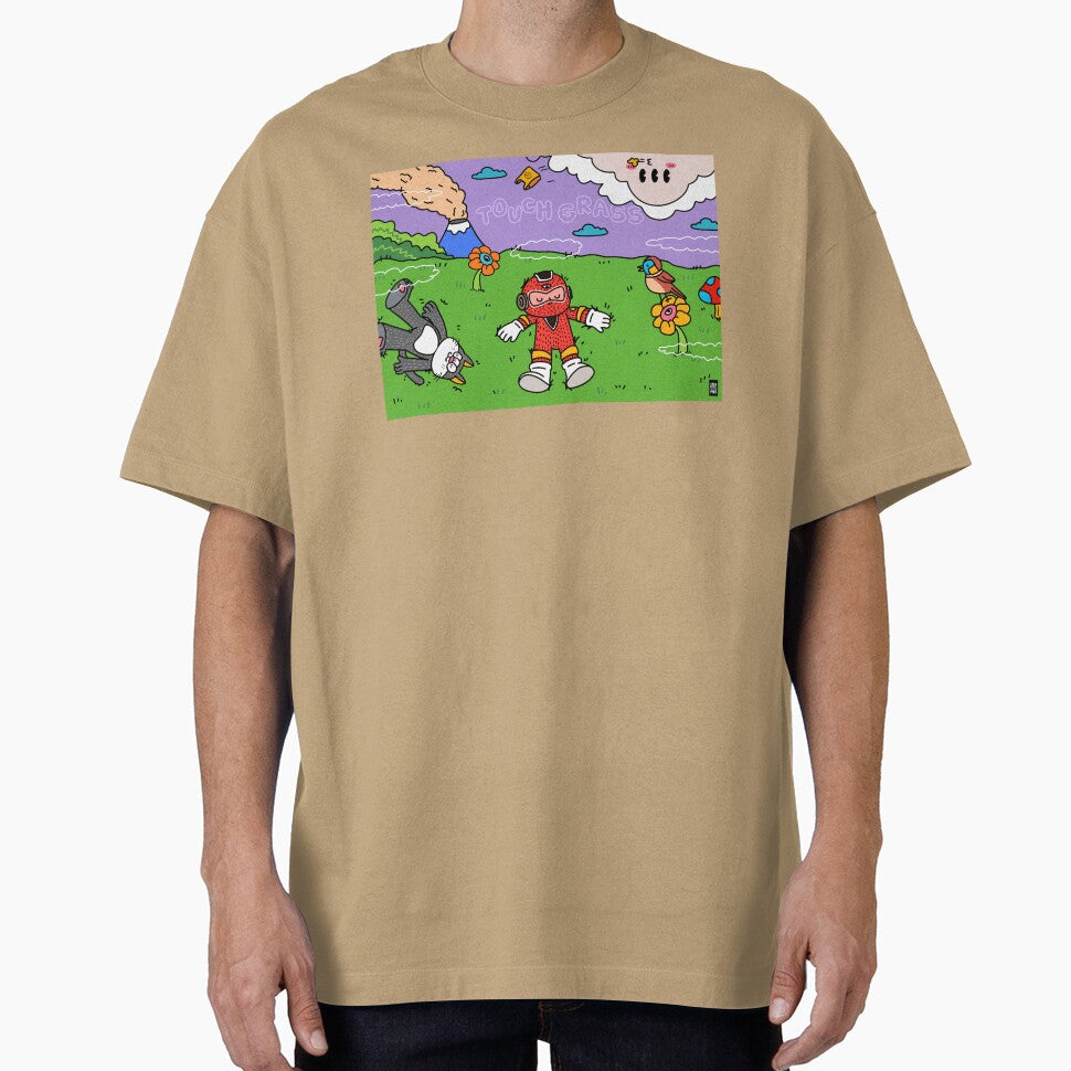 PAUSE TOUCH GRASS SHIRT STICKER by aydapadi