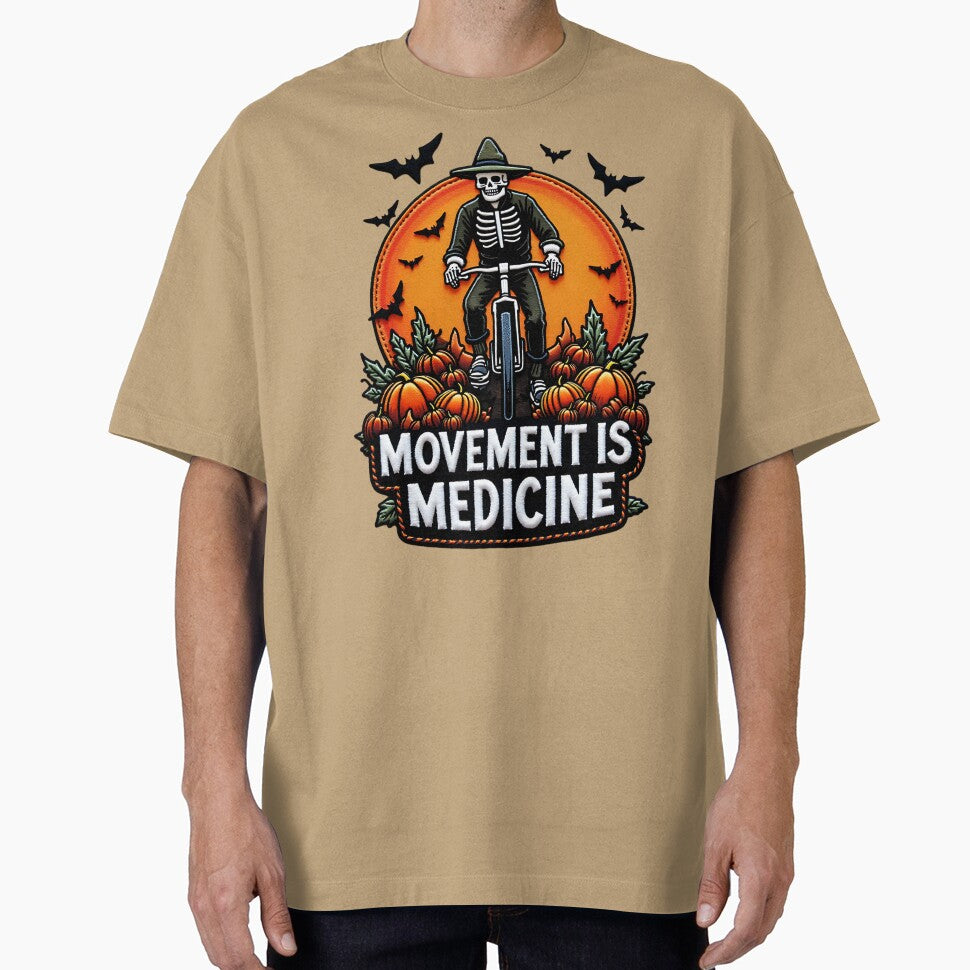 Movement Is Medicine Skeleton Halloween Pumpkin Cycling by ArtDesignTp