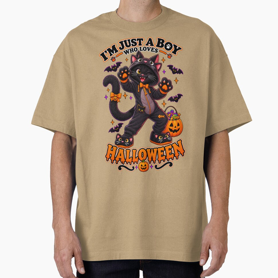 ⭐ CRYPT OR TREAT COLLECTION - BLACK CAT IN TUXEDO CAT COSTUME - HOODED CAT ONESIES - BOY by WheelieGdArt