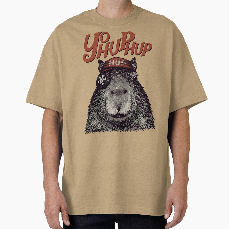 Capyrate - YoHupHup Red Pirate Capybara Yo Ho Ho Yohoho | His Name - Gort | Capy Yuzu | Pet Mat Bandana by Any Color Designs