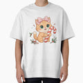 Cute Candy Cane Christmas Ginger Cat by Luna's World - Moody Vibes Studio
