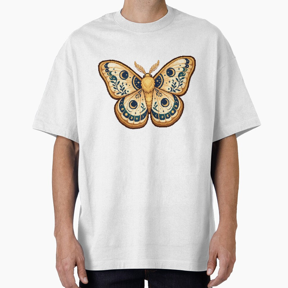 Cream Lunar Moth Celestial Sticker by PixelBrujeria