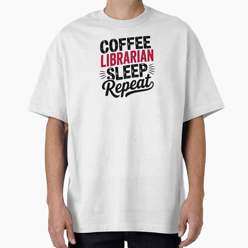 Coffee Librarian Sleep Repeat - Funny Librarian Lover by Watsonarts