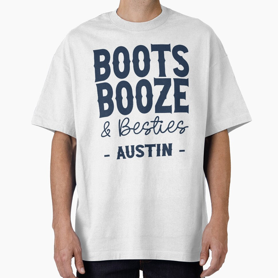 Austin Bachelorette Party Navy Blue Boots Booze and Besties Country Western Design by mysticblvd