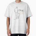 Minimalist Line Art Golden Retriever Dog Dad T-Shirt Sticker by Ashley critters