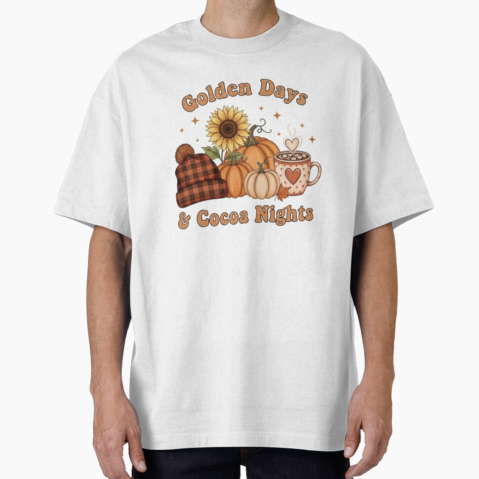 Golden Days Cocoa Nights Autumn Pumpkin Hot Chocolate Graphic by FestivityFinds