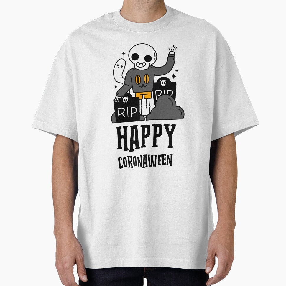 Cute skeleton halloween cementery Funny Skeleton Happy Coronaween by TamGustam