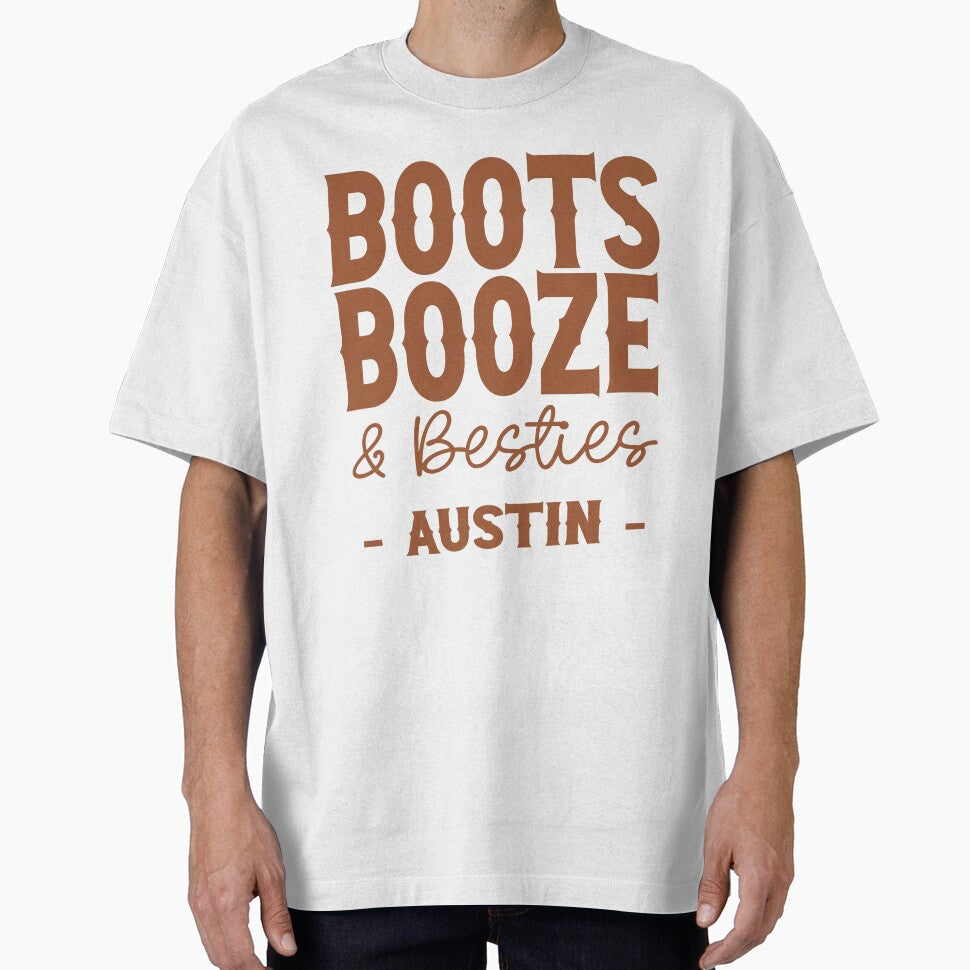 Austin Bachelorette Party Burnt Orange Boots Booze and Besties Country Western Design by mysticblvd