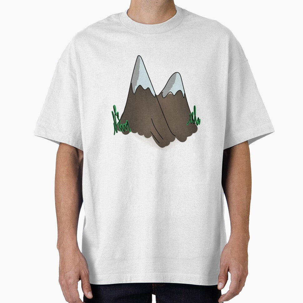 Snowy Mountain Cartoon | Adventure Nature Doodle Design by Autumn--Leaves