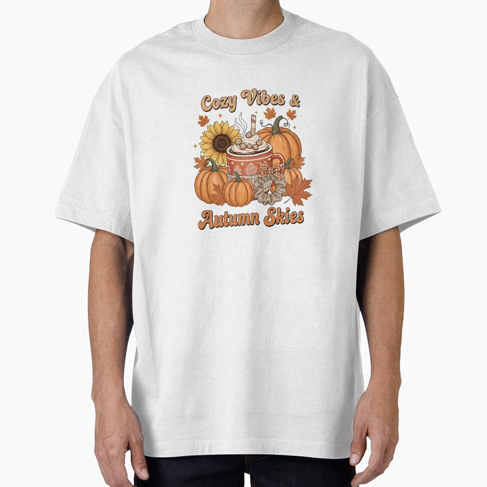 Cozy Vibes & Autumn Skies – Fall Aesthetic with Pumpkin Spice and Hot Chocolate by -justb-