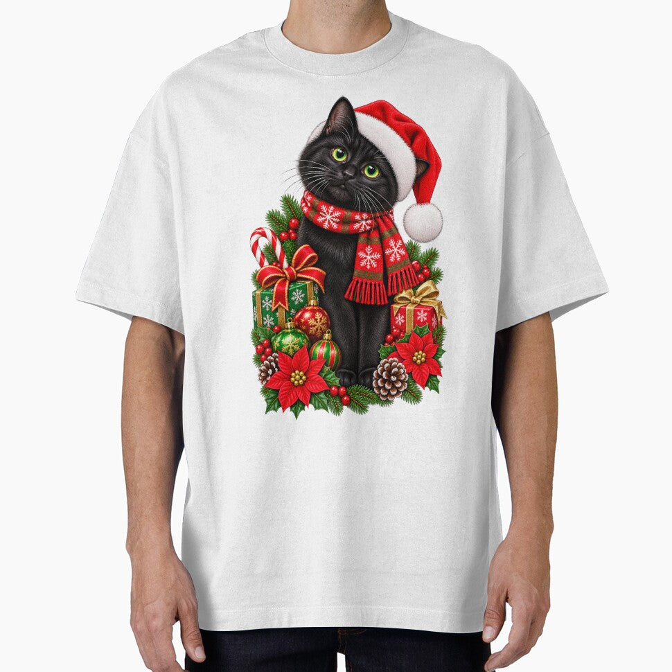 Christmas Black Cat by RockitBaby