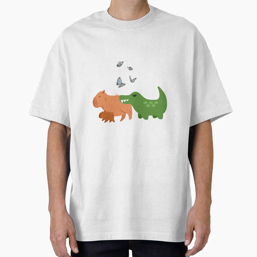 Funny Capybara and Crocodile by Tamas Das