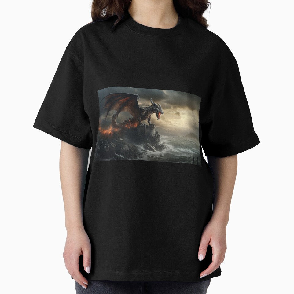 Dark Fantasy Landscape - Fire Dragon Roaring by Fantasy Masterpiece