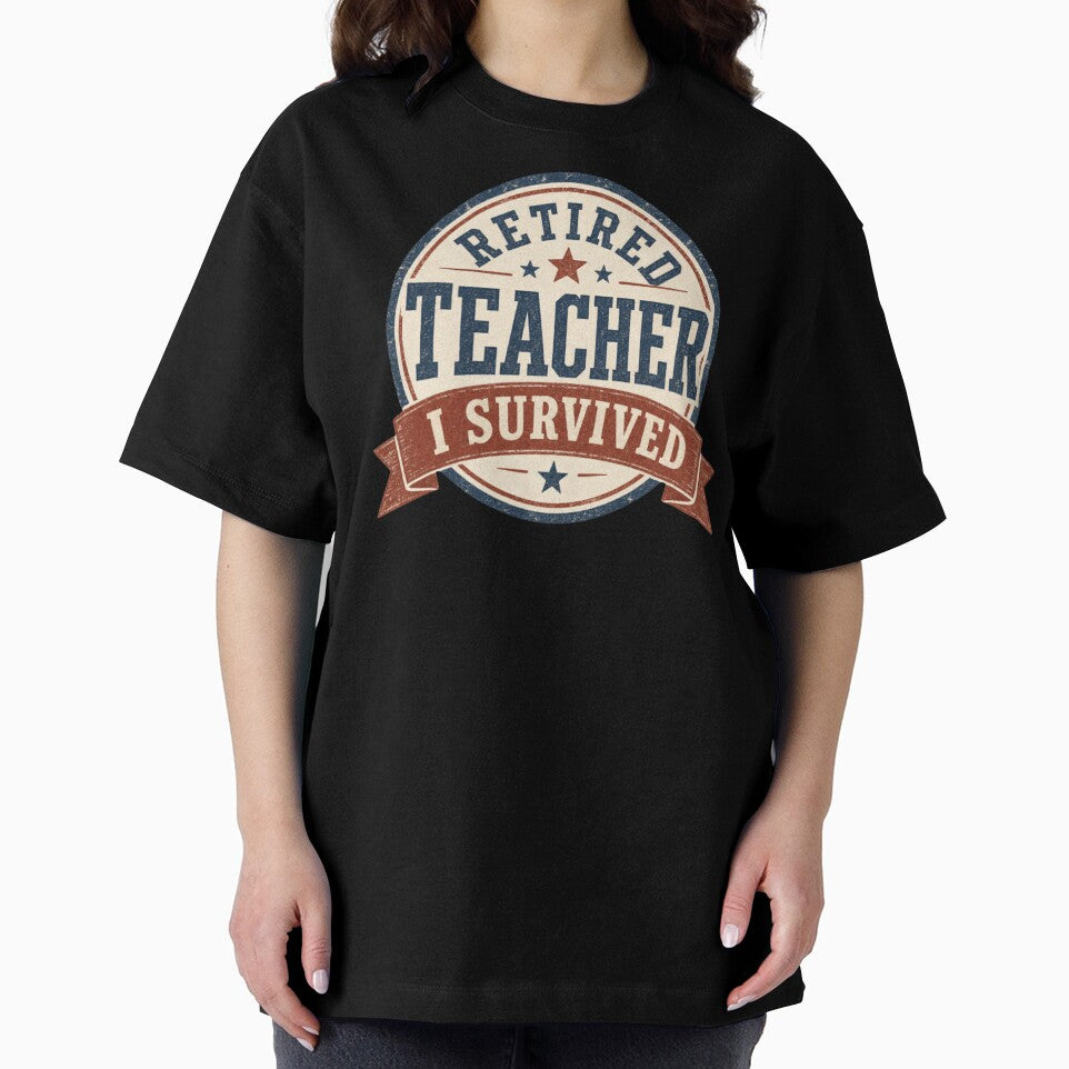 Retired Teacher I Survived Funny Vintage Gift by MehSupply