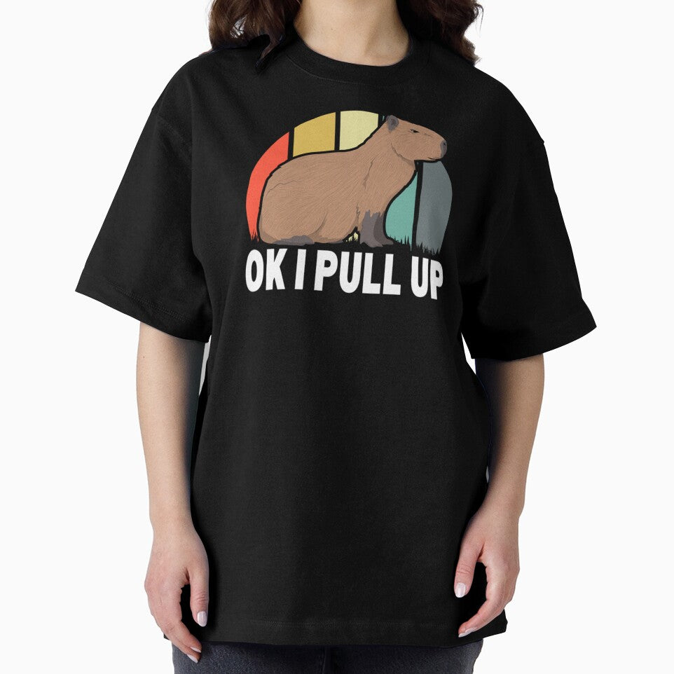 Ok I Pull Up Capybara Retro Vintage Funny Rodent Animal by huntergentry