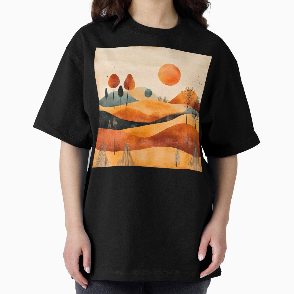 Boho Abstract Art Mountain Landscape Sunrise Modern Art by DEC02