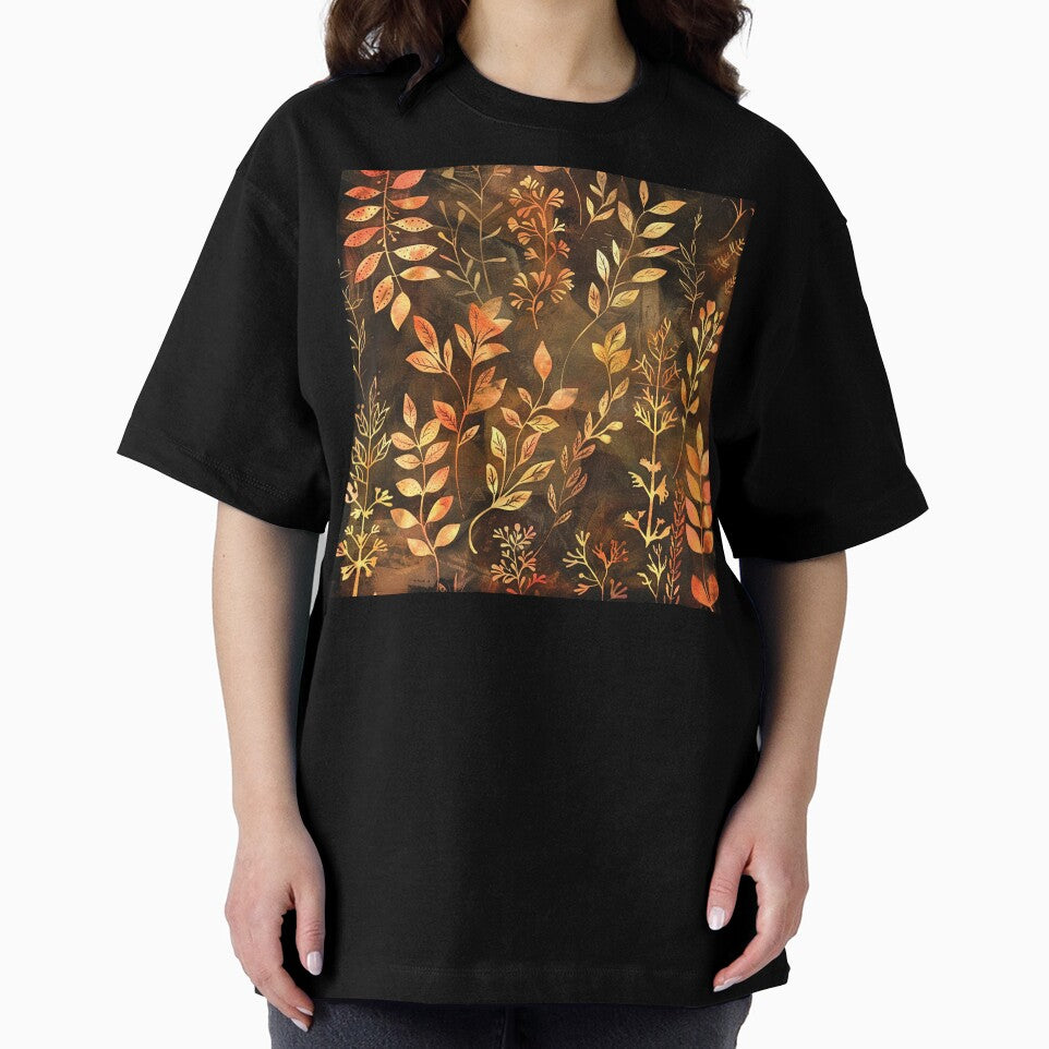 Golden Earth Tones Boho Leaves Designs Digital Art by DEC02