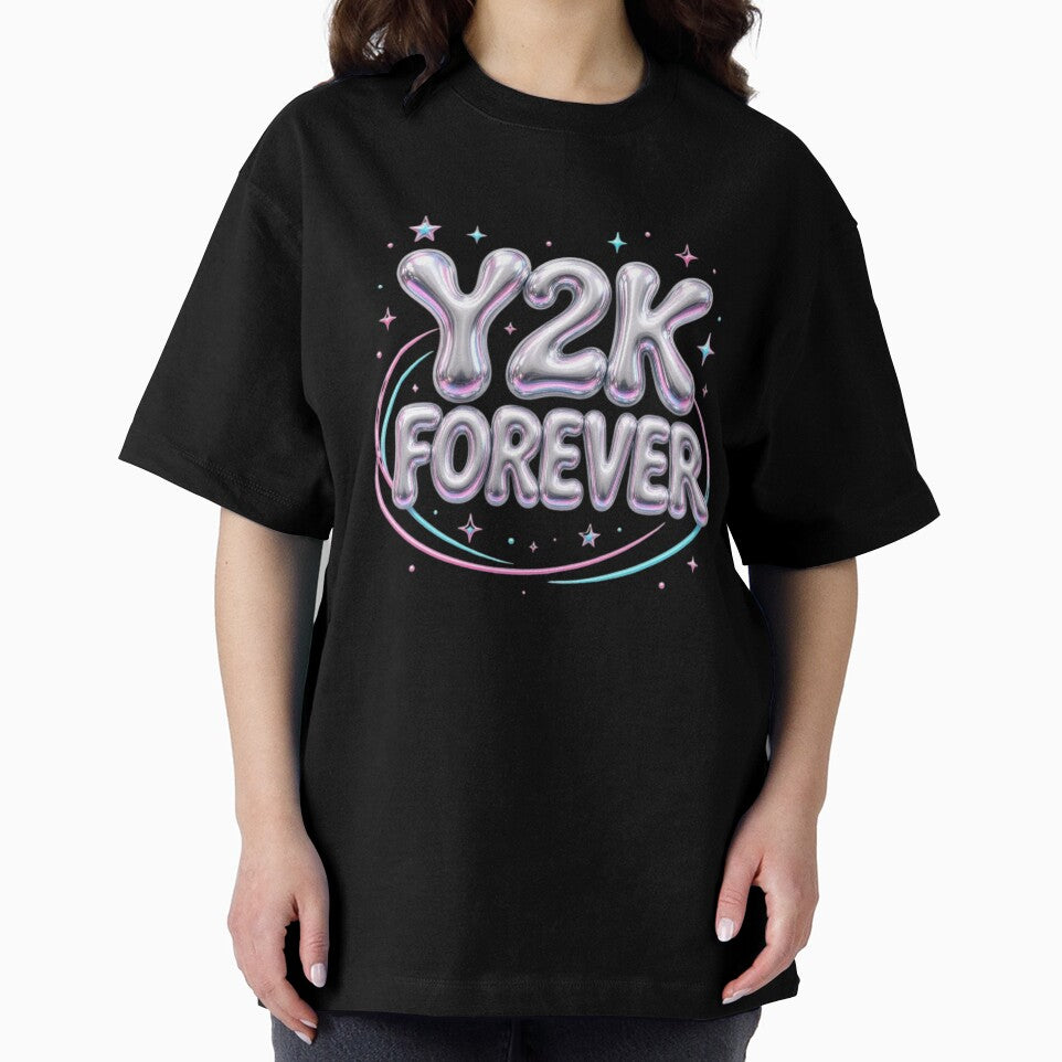 Y2K Forever Retro Futuristic Aesthetic Bubble Text by Pawfect Vibes Hub