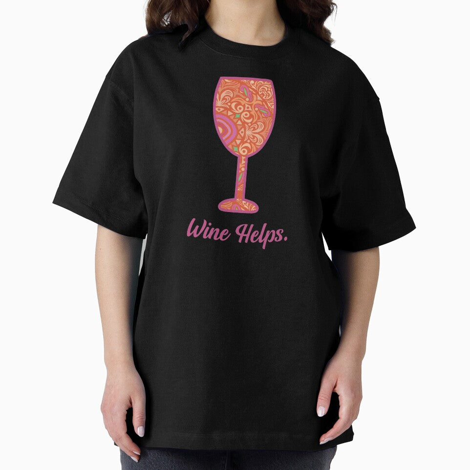 Wine Helps Wine Glass Mandala by SharksOnShore