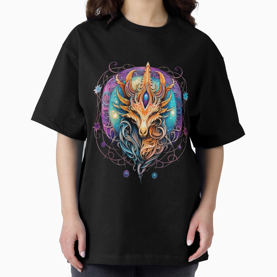 Celestial Aries Zodiac – Cosmic Ram Sacred Geometry Art by VinMerch