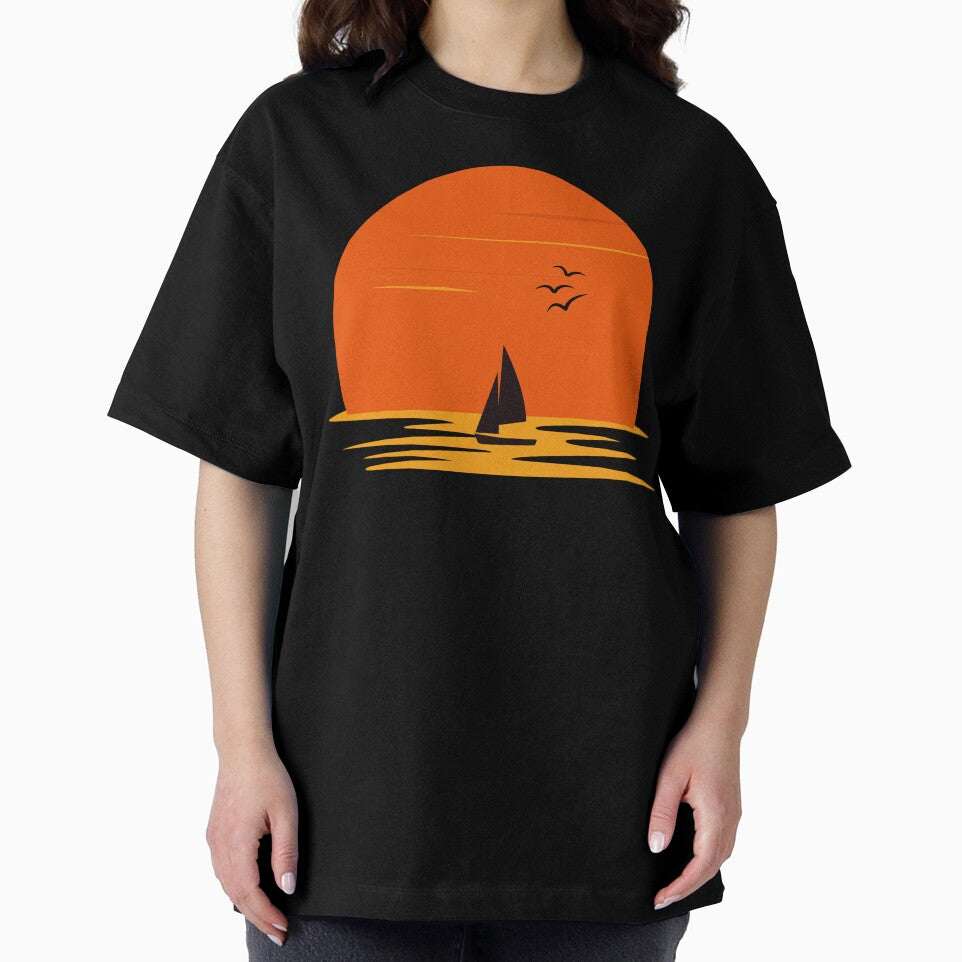 Retro Sunset Sailboat Silhouette by JPareDesign