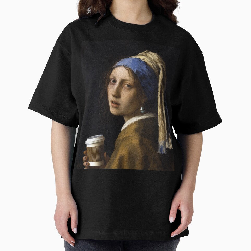 Girl with a pearl earring before her Coffee by abby-thorns