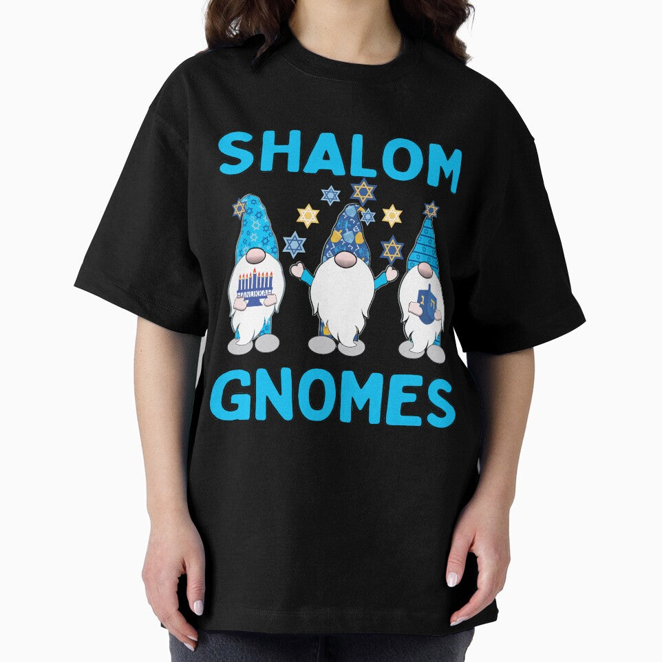 Shalom Gnome 3 Hanukkah Gnomes Elves Cute Blue Dreidel Hats by funnytshirtemp