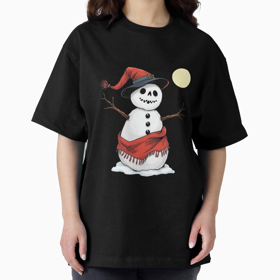 Spooky Snowman Under the Moon | Winter Decor by UnhingedBird