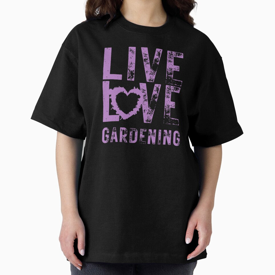 Live Love Gardening Heart Graphic Text Design by EarthArtDesigns