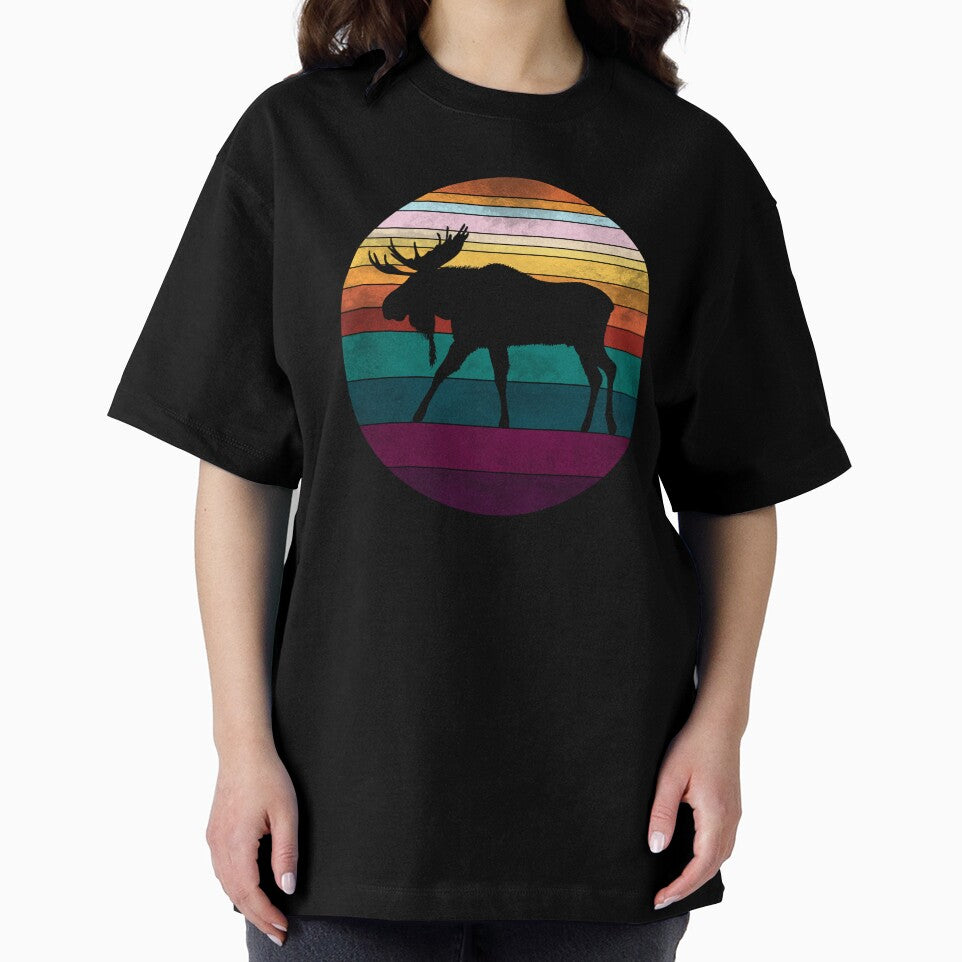 Faded Retro Moose Sunset by GyngerGarza