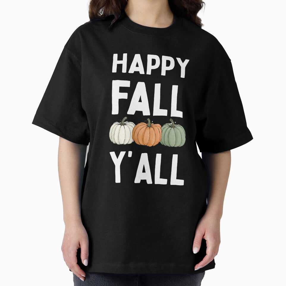 Happy Fall Y’all Pumpkin by SebisTshirts