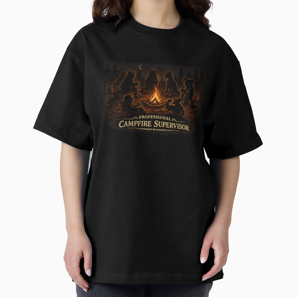 Professional Campfire Supervisor Retro Camping Humor by Claws & Chaos