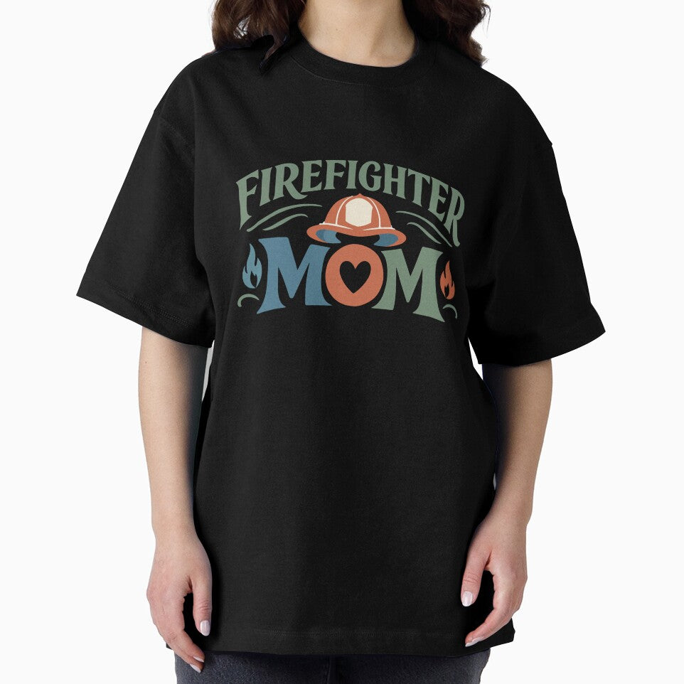 Firefighter Mom Helmet & Heart – Funny Firefighter Gift by stylishdzign
