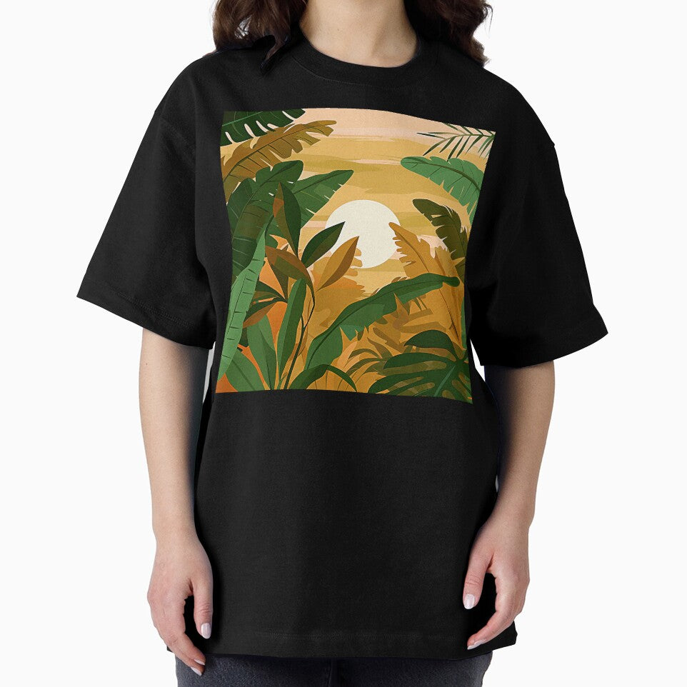 Fantasy Boho View Of Sunset Through Palm Leaves by DEC02