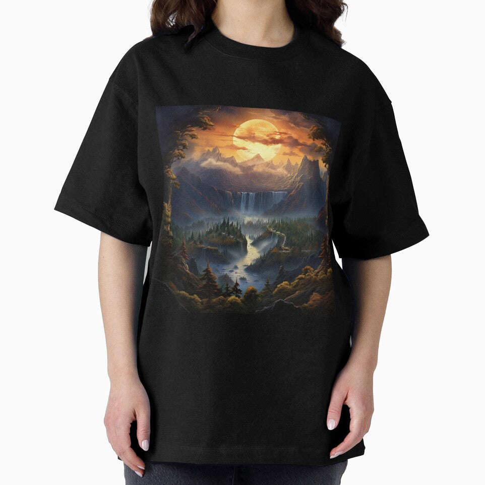 Fantasy Landscape - Waterfall at Sunset by Fantasy Masterpiece