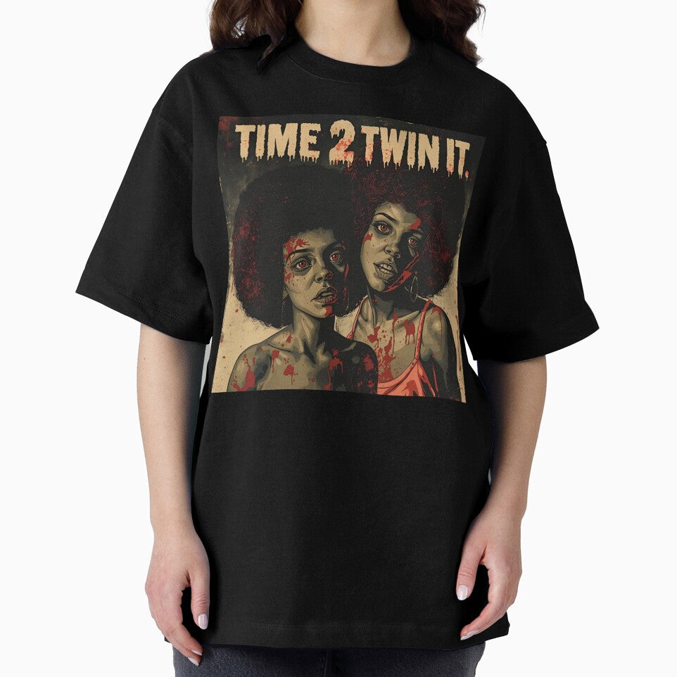Time 2 Twin It Scary DIY Shirt Vintage Horror and Halloween Craft Tee by LAVegasVibes