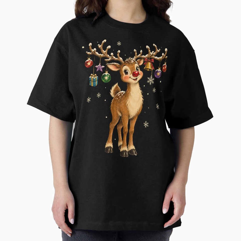 Cute Vintage Christmas Reindeer with Antler Ornaments by BumbleBloom7