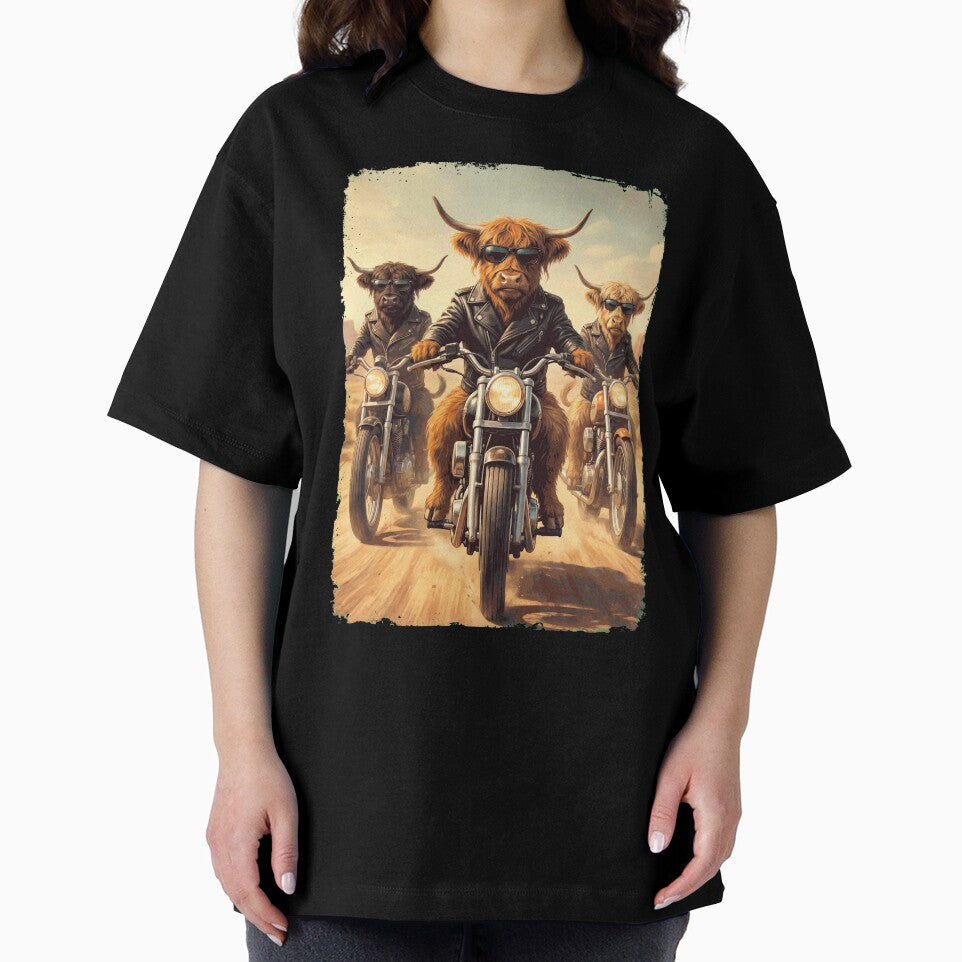 Funny Highland Cow Motorcycle Meme Animal Lover by DoodleTortle