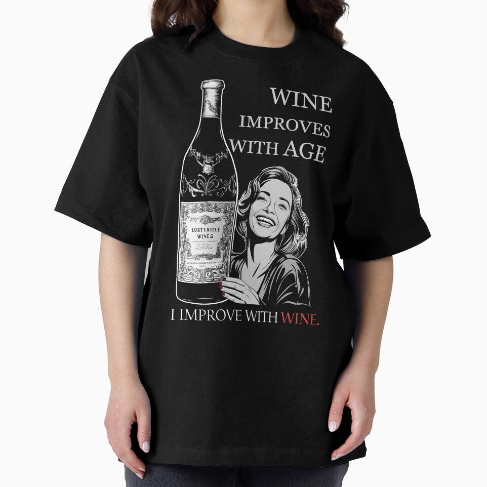 Wine Improves With Age Funny Vintage Bottle Quote Wine Lover by janastefa