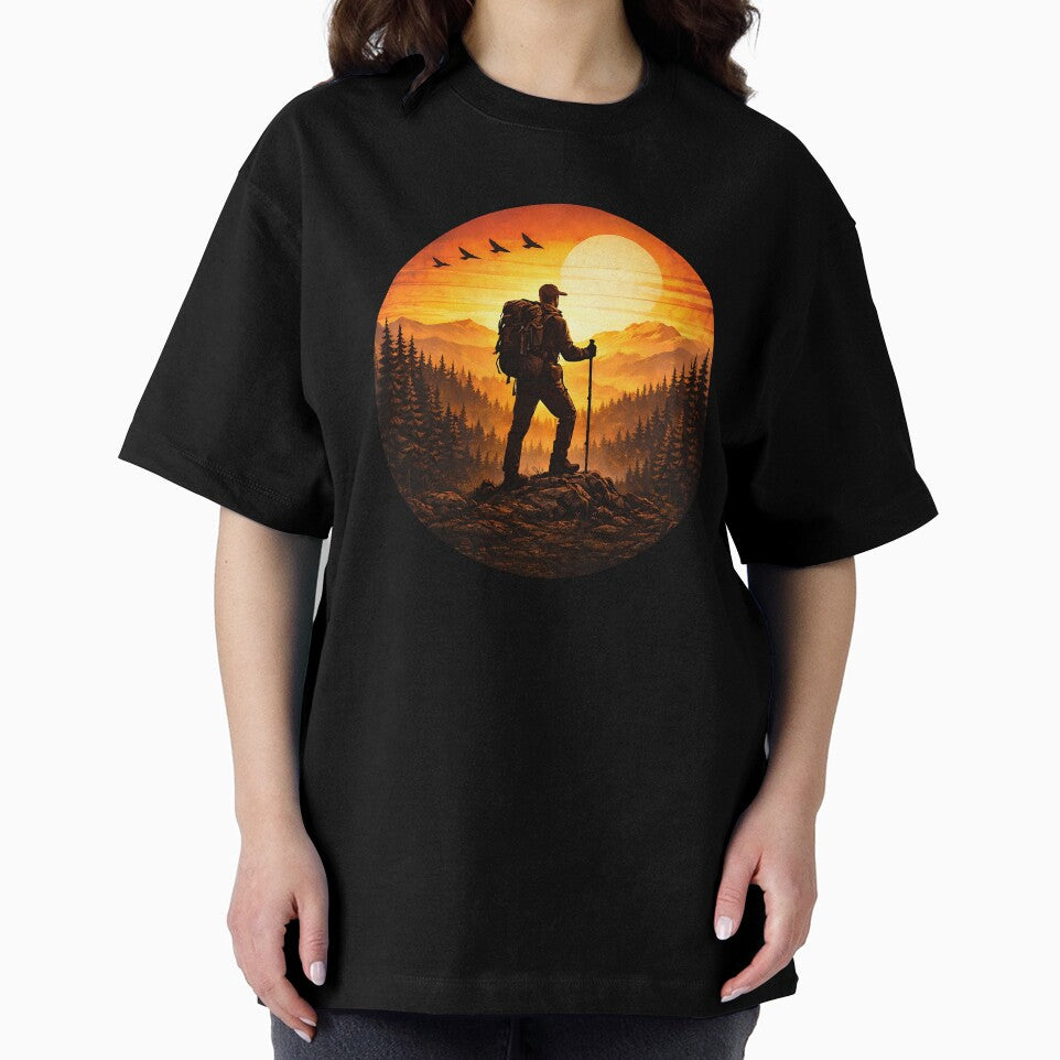 Minimalist Hiker Adventure Design – Elegant Mountain Explorer Silhouette, Wanderlust Typography, Modern Outdoor Art by Digital Culture Studio