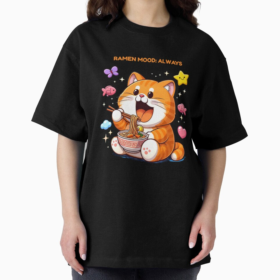 Ramen Mood: Always – Cute Cat Eating Ramen Kawaii Food Lover Design by The-Mood-Lab