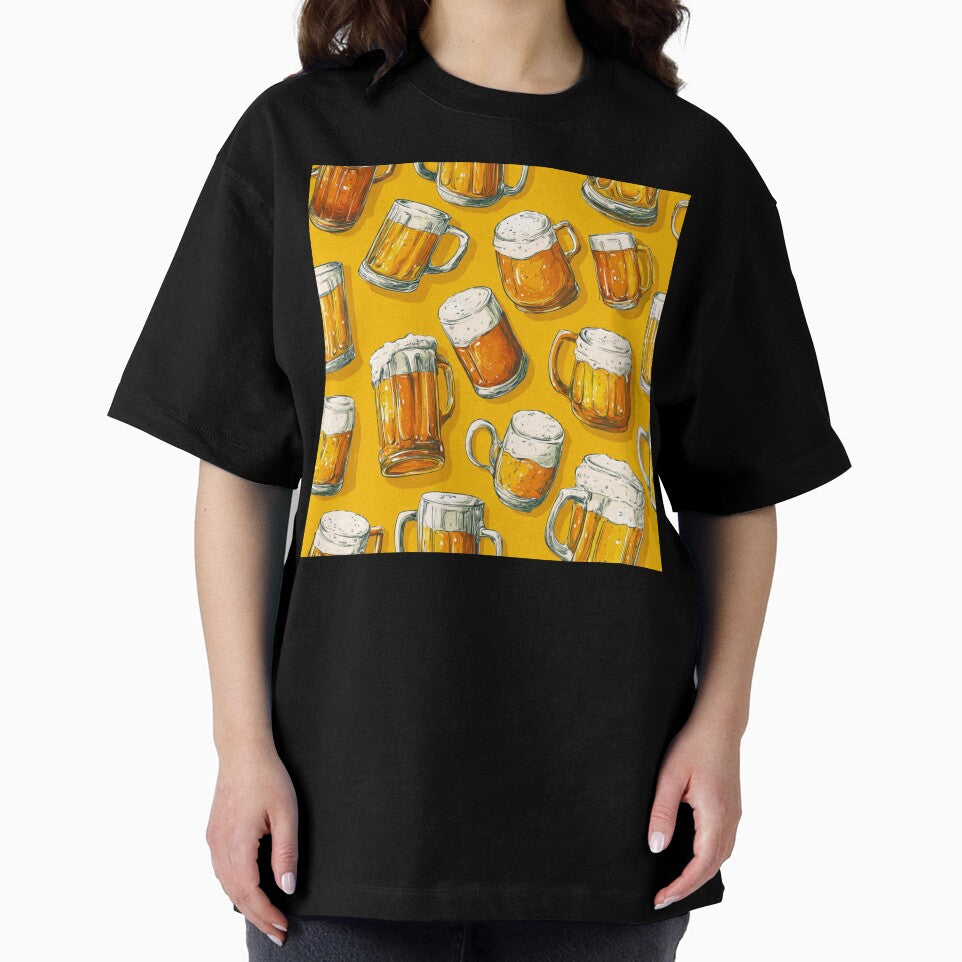 Frothy Beer Mugs Pattern Ale Lager Drinker by NicolasGlowArt