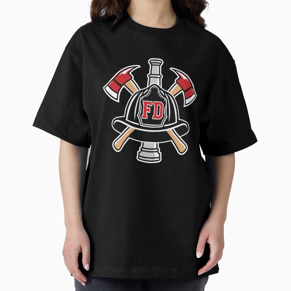 Firefighter Helmet Crossed Axes - FD Badge by Marshallamoakohene